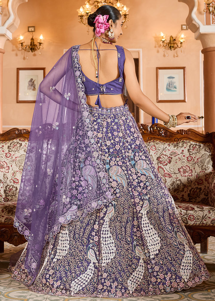 Buy Now Purple Color with Heavy Embroidery Lehenga Choli Online in US, UK, Canada, France, Germany, Sweden, Greece, Denmark, Spain, UAE & Worldwide at Empress.