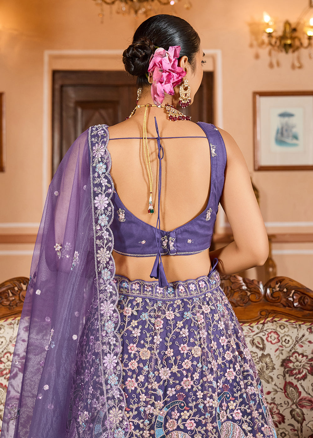 Buy Now Purple Color with Heavy Embroidery Lehenga Choli Online in US, UK, Canada, France, Germany, Sweden, Greece, Denmark, Spain, UAE & Worldwide at Empress.