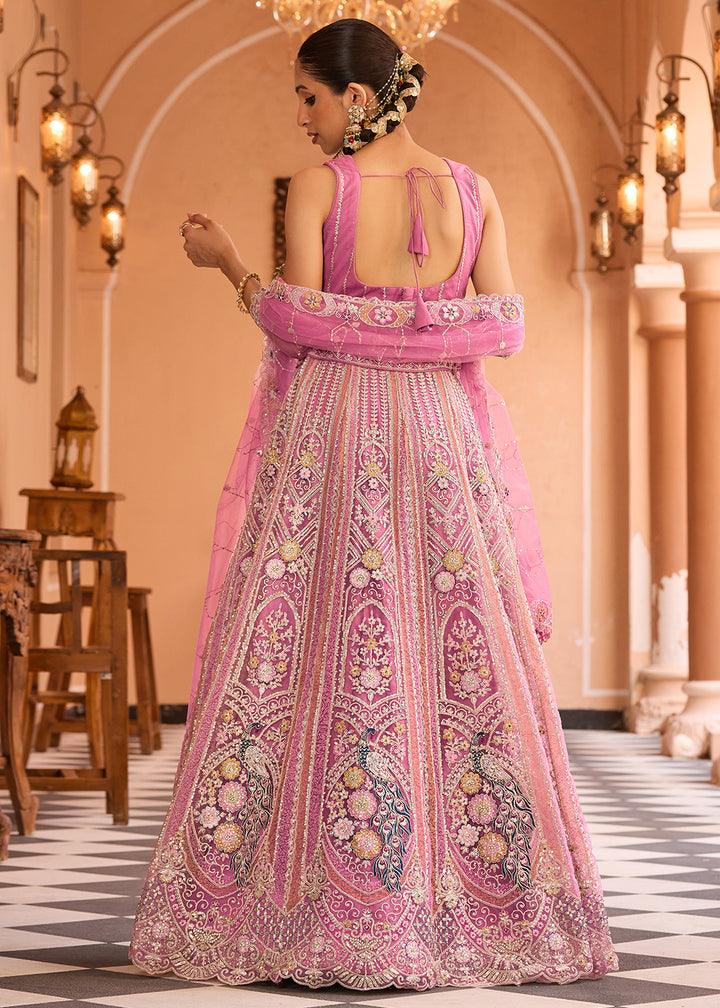 Buy Now Adorable Pink Net Embroidered Bridesmaids Lehenga Choli Online in US, UK, Canada, France, Germany, Sweden, Greece, Denmark, Italy & Worldwide at Empress.