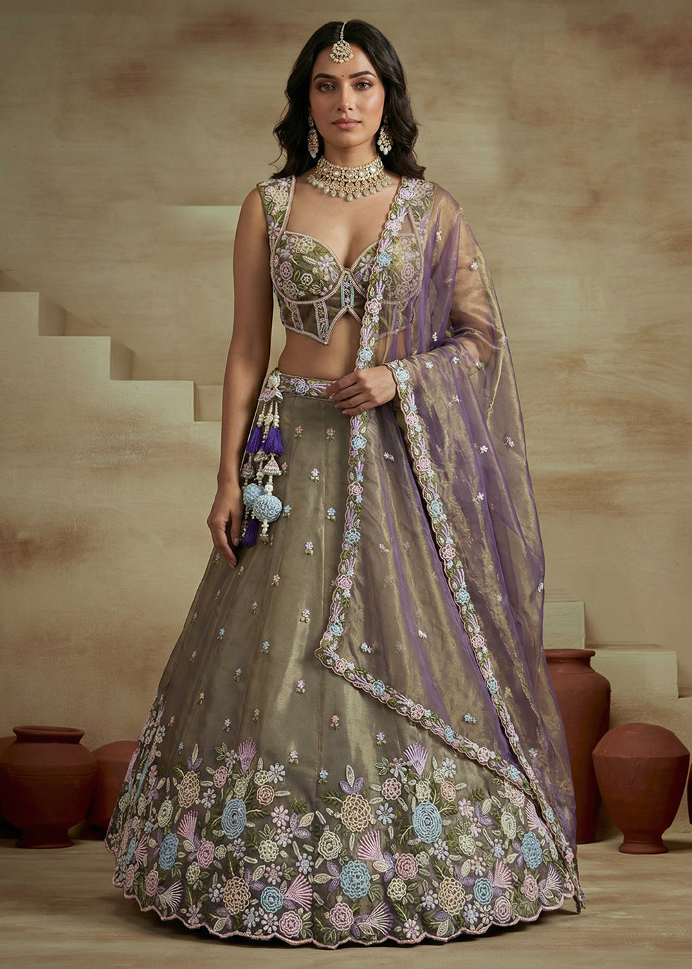 purple indian dress Gown for women in blue color for reception and night party Thread Embroidery Work Size Shop Noor '23 Collection of