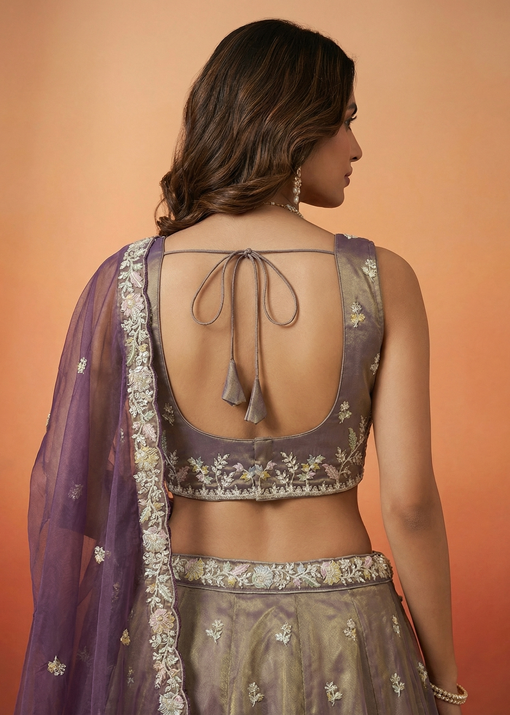 Buy Now Shaded Purple Moti with Embroidered Designer Lehenga Choli Online in US, UK, Canada, France, Italy, Germany, Sweden, Austria, UAE &amp; Worldwide at Empress.