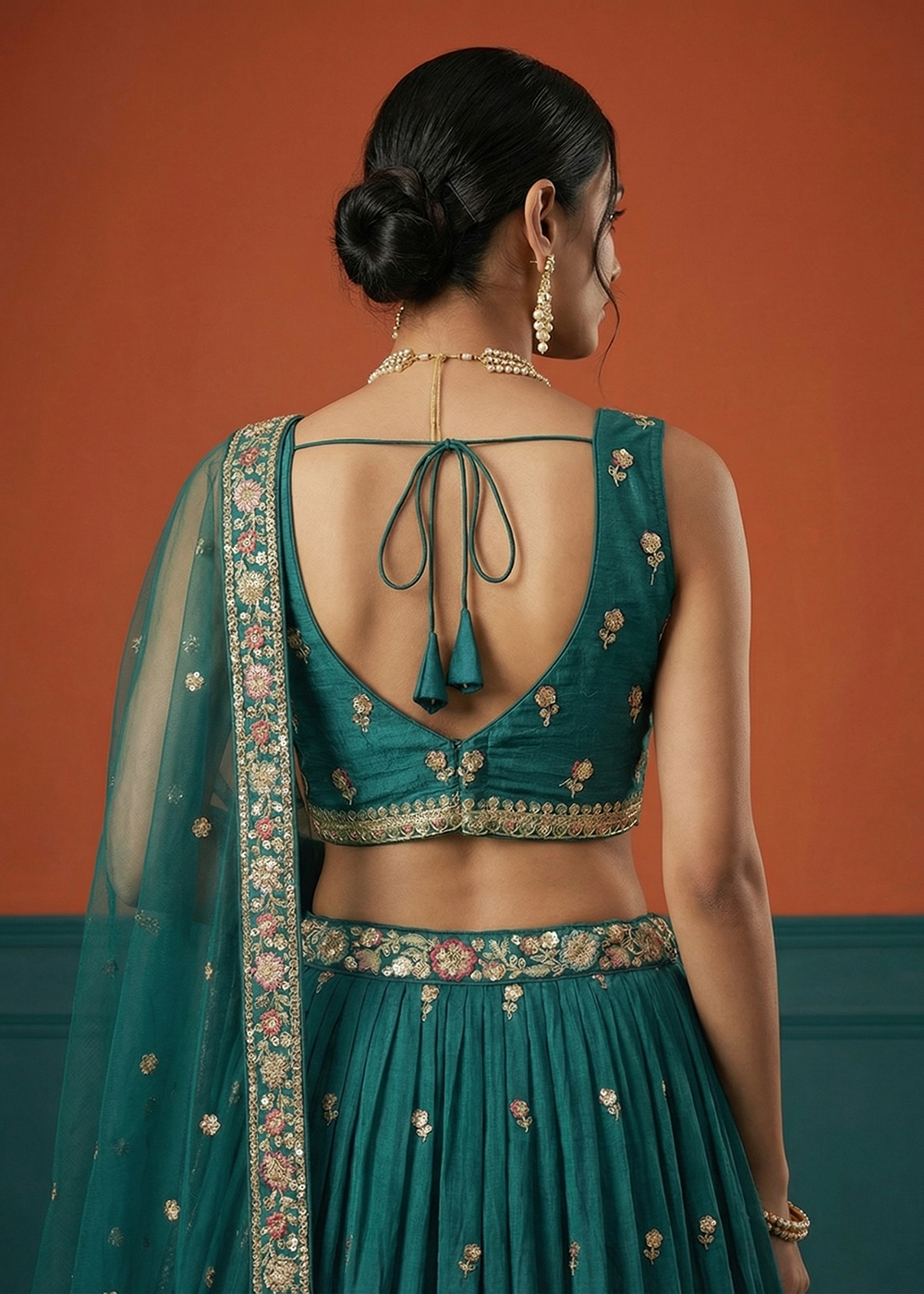 Buy Now Green Georgette Sequins Embroidered Festive Lehenga Choli Online in US, UK, Canada, France, Italy, Germany, Sweden, Austria, UAE &amp; Worldwide at Empress.