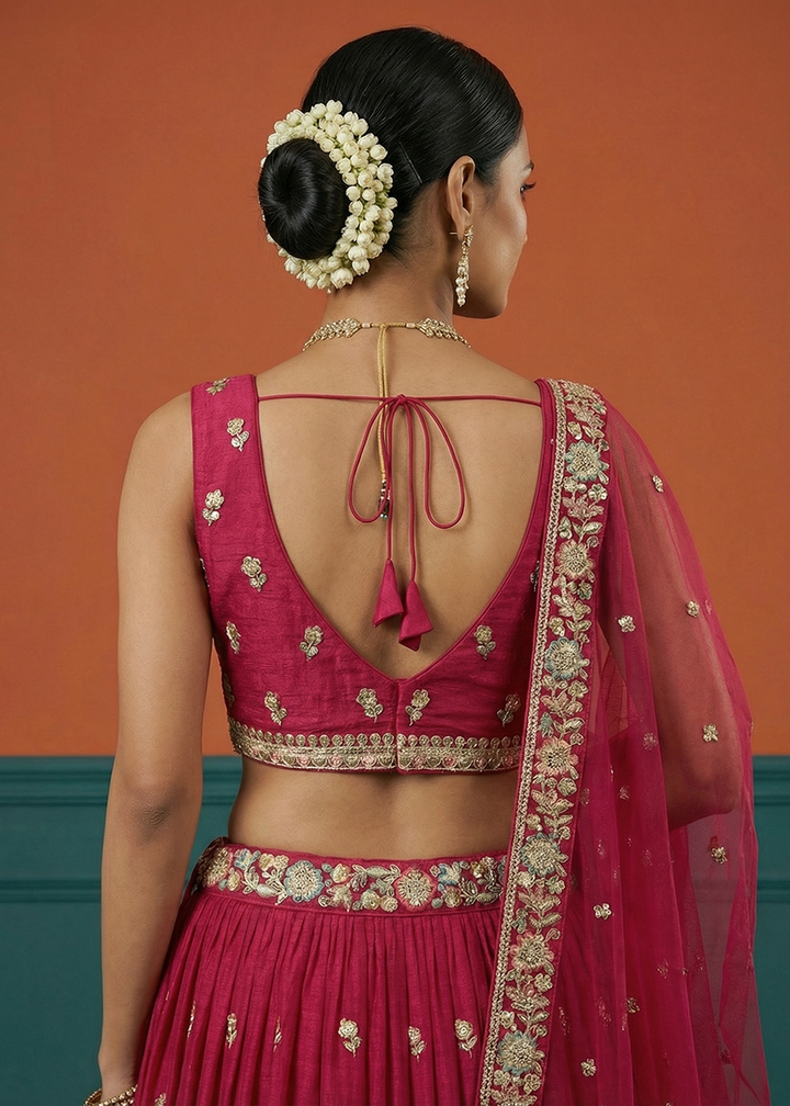 Buy Now Pink Georgette Sequins Embroidered Festive Lehenga Choli Online in US, UK, Canada, France, Italy, Germany, Sweden, Austria, UAE &amp; Worldwide at Empress.