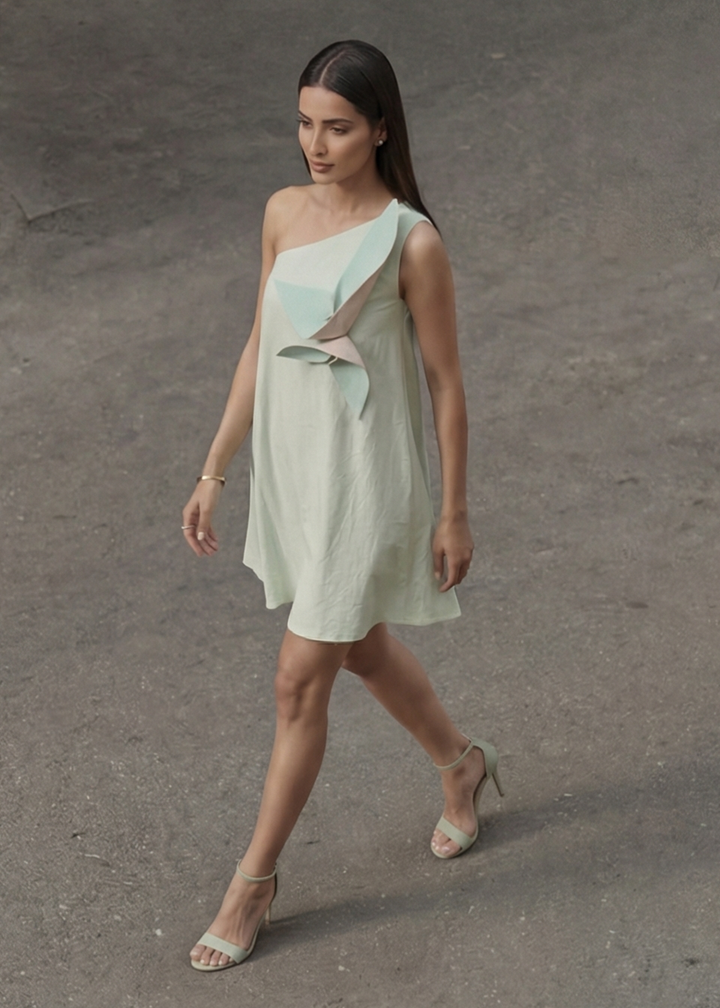 Buy Now Mint Green Cotton Floral Summer A-Line Indo Western Dress Online in US, UK, Canada, Netherlands, Germany, Italy, France, UAE & Worldwide at Empress.