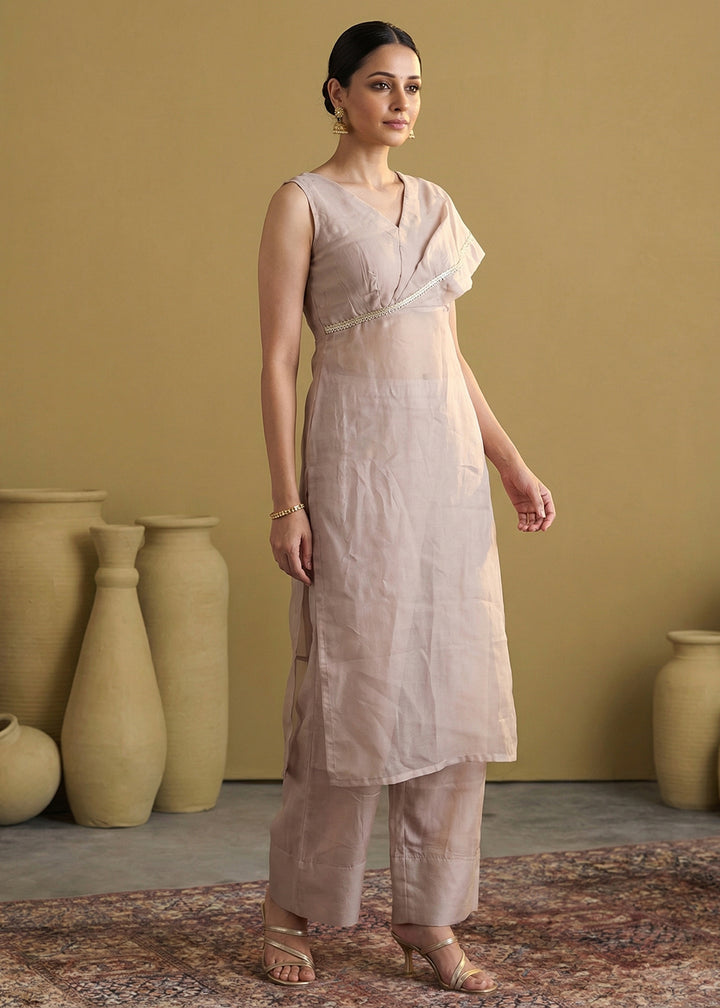 Buy Now Lavender Silk Designer Indo Western Style Dress Online in US, UK, Canada, Netherlands, Germany, Italy, France, Sweden, UAE & Worldwide at Empress.