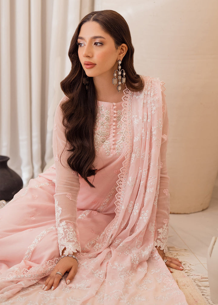 Buy Now 3 Pcs Embroidered Luxury Chiffon Formals '24 by Azure | Pink Delight Online at Empress Online in USA, UK, Canada & Worldwide at Empress Clothing. 