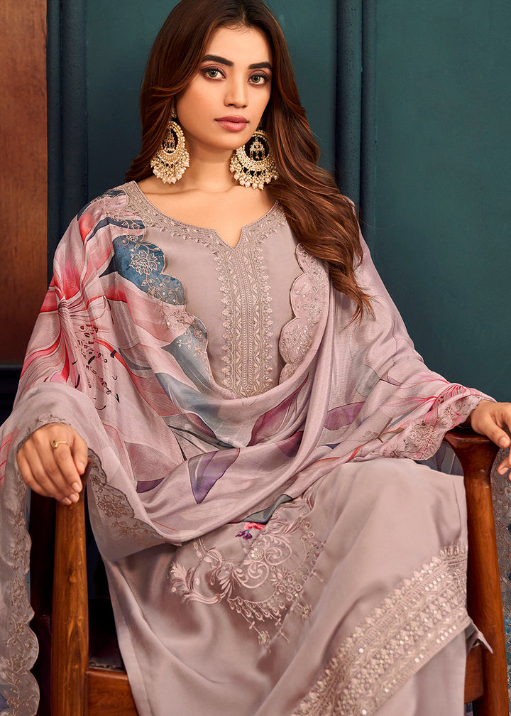 Buy Now Beautiful Mauve Purple Georgette Festive Salwar Kurta Suit Online in USA, UK, Canada, Germany, Australia & Worldwide at Empress Clothing.