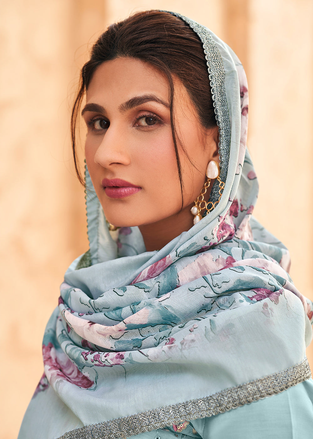 Buy Now Breeze Blue Cotton Embroidered Festive Salwar Suit Online in USA, UK, Canada, Germany, Italy, France, Austria, UAE & Worldwide at Empress Clothing.