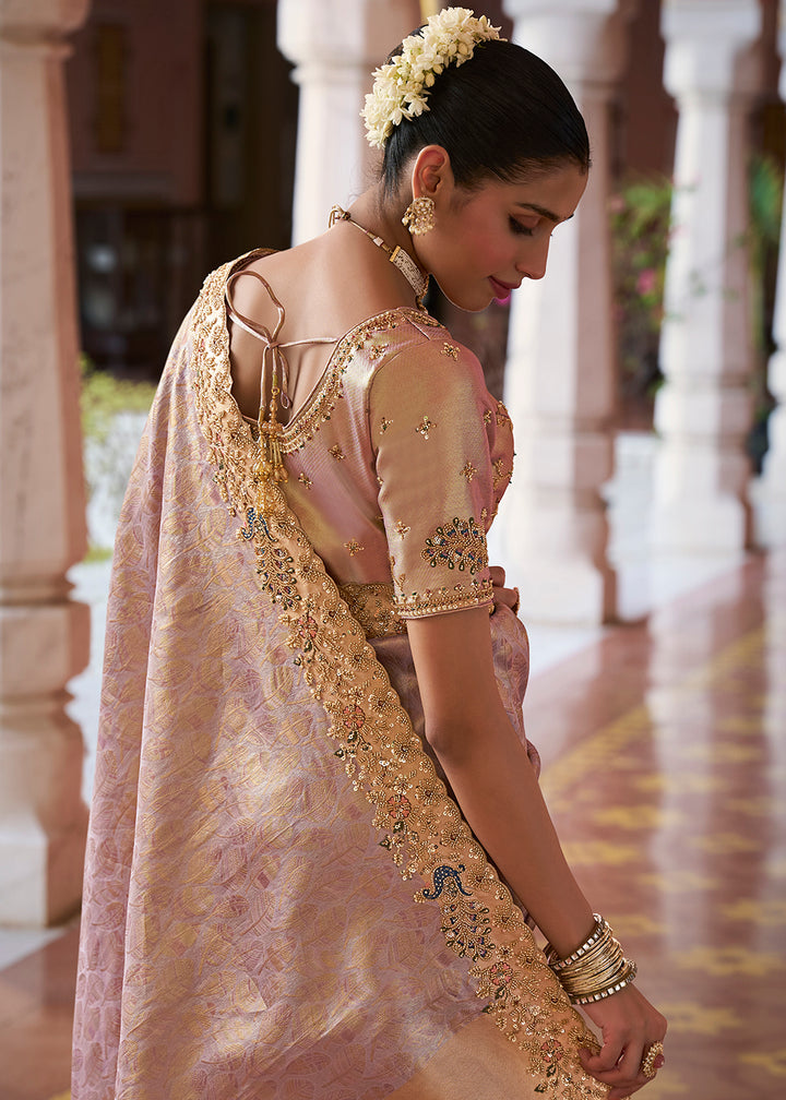 Buy Now Premium Lavender Kanjivaram Soft Silk Wedding Wear Saree Online in US, UK, Canada, France, Germany, Denmark, Sweden, Austria, UAE &amp; Worldwide at Empress.