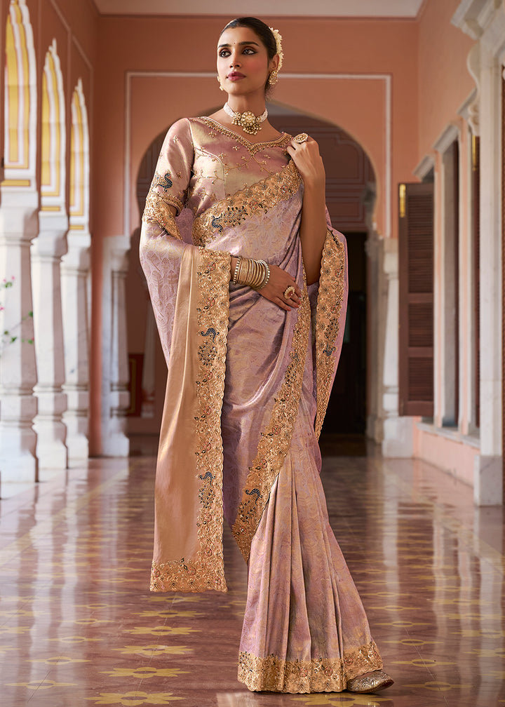 Buy Now Premium Lavender Kanjivaram Soft Silk Wedding Wear Saree Online in US, UK, Canada, France, Germany, Denmark, Sweden, Austria, UAE &amp; Worldwide at Empress.