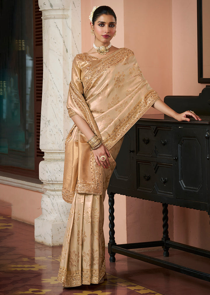Buy Now Premium Golden Kanjivaram Soft Silk Wedding Wear Saree Online in US, UK, Canada, France, Germany, Denmark, Sweden, Austria, UAE &amp; Worldwide at Empress.
