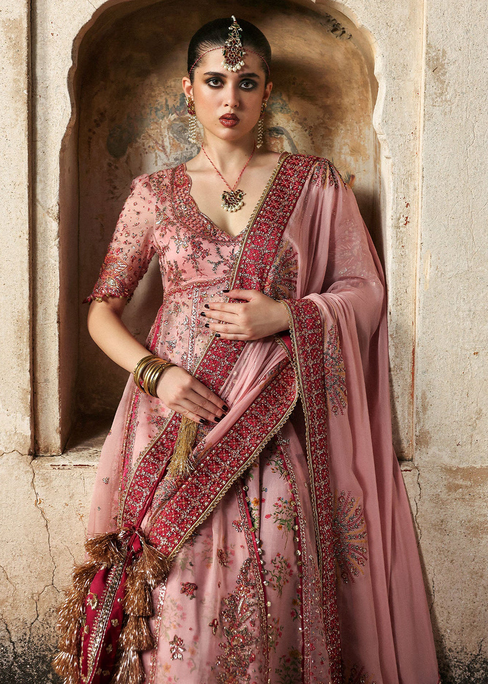 Buy Now Mussarat Wedding Formals by Hussain Rehar | Roshanara Online in US, UK, Canada, France, Italy, Germany, Greece, Sweden, Africa & Worldwide at Empress.