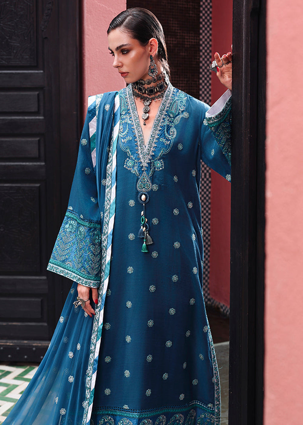 Buy Now Nuvera Raw Silk Collection '26 by Mushq | Rouge Sapphire Online in US, UK, Canada, France, Greece, Germany, Sweden, Austria, UAE & Worldwide at Empress.