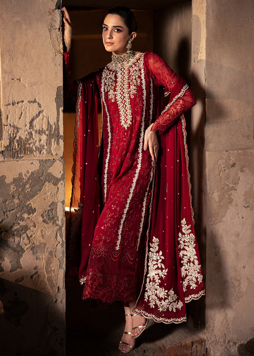 Shop Now Luxe Wedding Edit '24 by Azure | Royal Crimson Online in USA, UK, Canada & Worldwide at Empress Clothing.