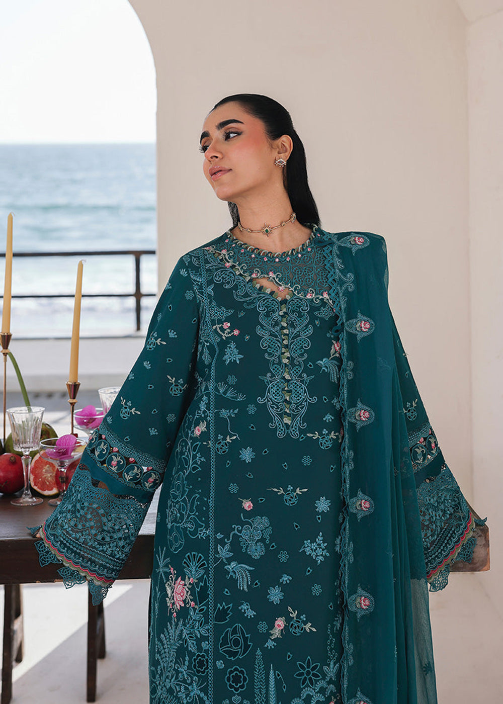 Buy Now Sahil Luxury Lawn '26 by Qalamkar | SA-04 ELIF Online in US, UK, Canada, France, Italy, Germany, Greece, Sweden, Africa, Qatar & Worldwide at Empress.