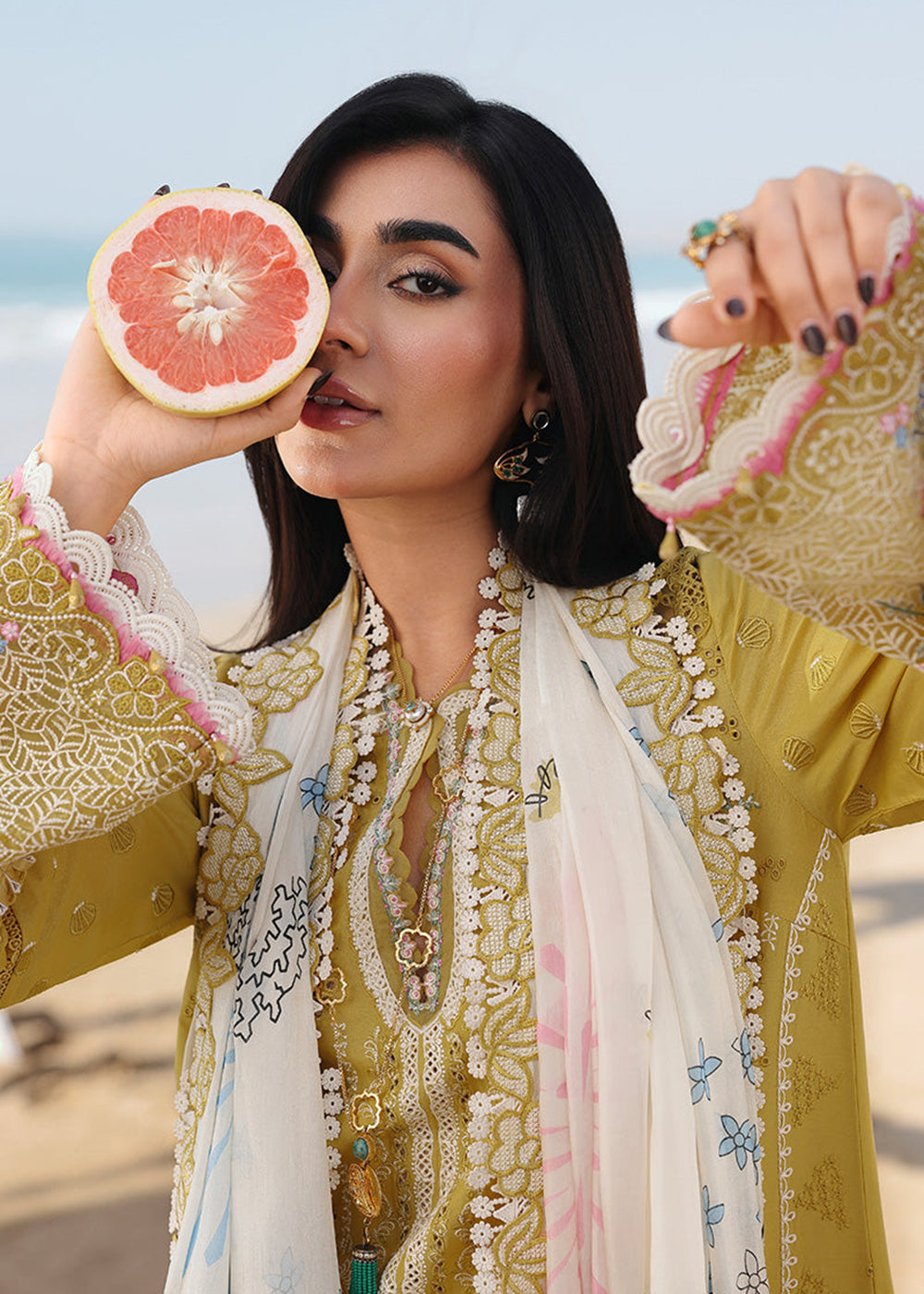 Buy Now Sahil Luxury Lawn '26 by Qalamkar | SA-07 HIRA Online in US, UK, Canada, France, Italy, Germany, Greece, Sweden, Africa, Qatar & Worldwide at Empress.