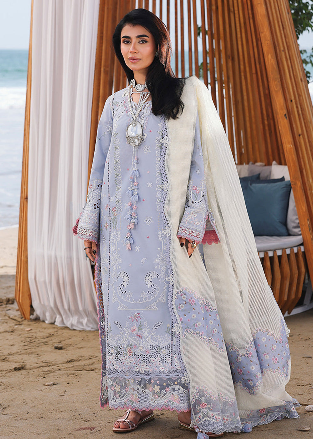 Buy Now Sahil Luxury Lawn '26 by Qalamkar | SA-08 ZAYNA Online in US, UK, Canada, France, Italy, Germany, Greece, Sweden, Africa, Qatar & Worldwide at Empress.