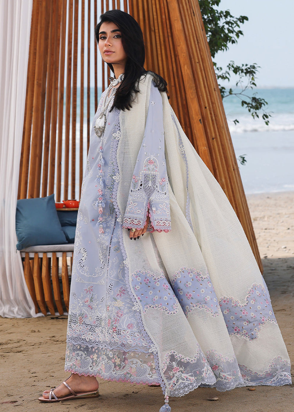 Buy Now Sahil Luxury Lawn '26 by Qalamkar | SA-08 ZAYNA Online in US, UK, Canada, France, Italy, Germany, Greece, Sweden, Africa, Qatar & Worldwide at Empress.