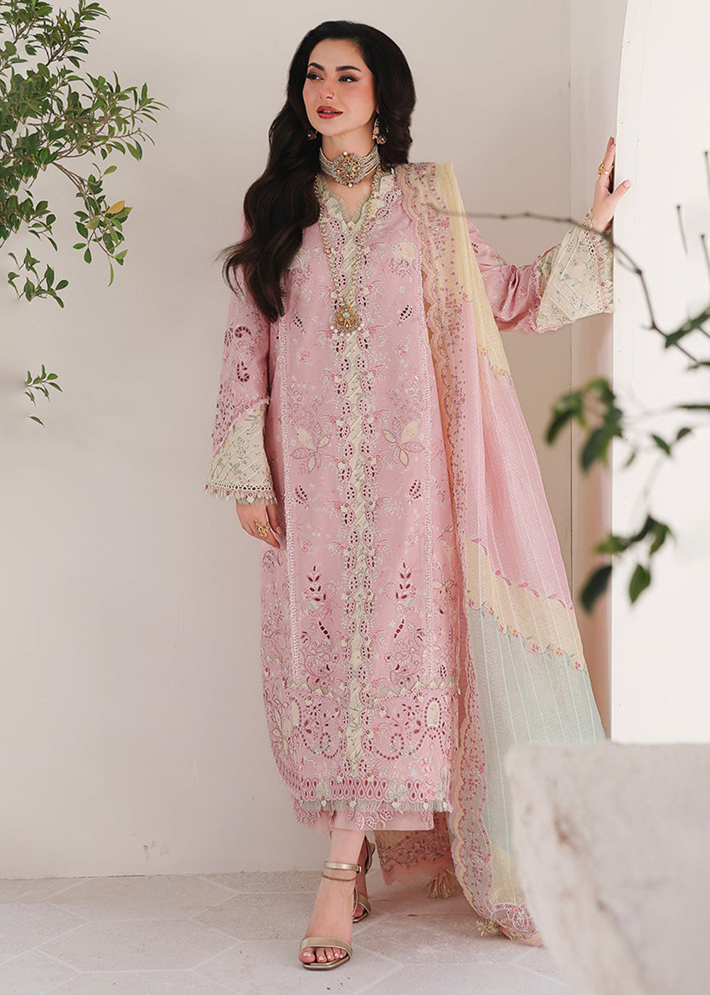 Buy Now Sahil Luxury Lawn '26 by Qalamkar | SA-09 HANIYA Online in US, UK, Canada, France, Italy, Germany, Greece, Sweden, Africa, Qatar & Worldwide at Empress.