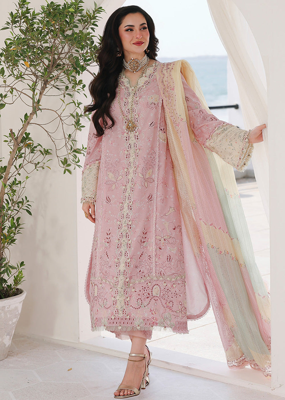 Buy Now Sahil Luxury Lawn '26 by Qalamkar | SA-09 HANIYA Online in US, UK, Canada, France, Italy, Germany, Greece, Sweden, Africa, Qatar & Worldwide at Empress.