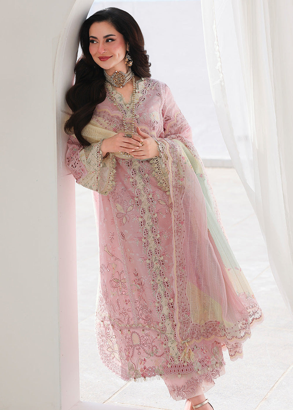 Buy Now Sahil Luxury Lawn '26 by Qalamkar | SA-09 HANIYA Online in US, UK, Canada, France, Italy, Germany, Greece, Sweden, Africa, Qatar & Worldwide at Empress.