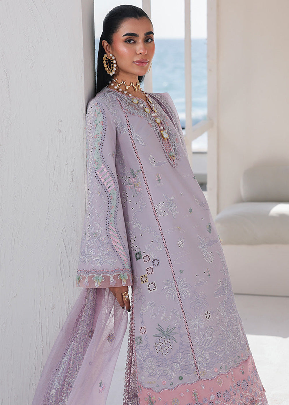 Buy Now Sahil Luxury Lawn '26 by Qalamkar | SA-11 REHMA Online in US, UK, Canada, France, Italy, Germany, Greece, Sweden, Africa, Qatar & Worldwide at Empress.