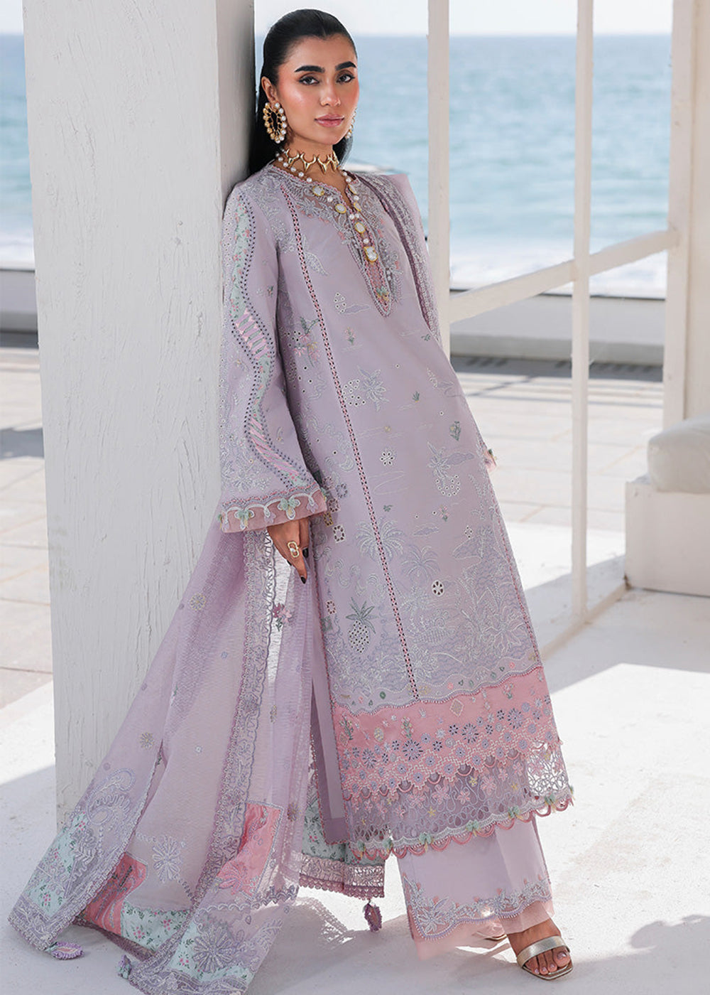 Buy Now Sahil Luxury Lawn '26 by Qalamkar | SA-11 REHMA Online in US, UK, Canada, France, Italy, Germany, Greece, Sweden, Africa, Qatar & Worldwide at Empress.