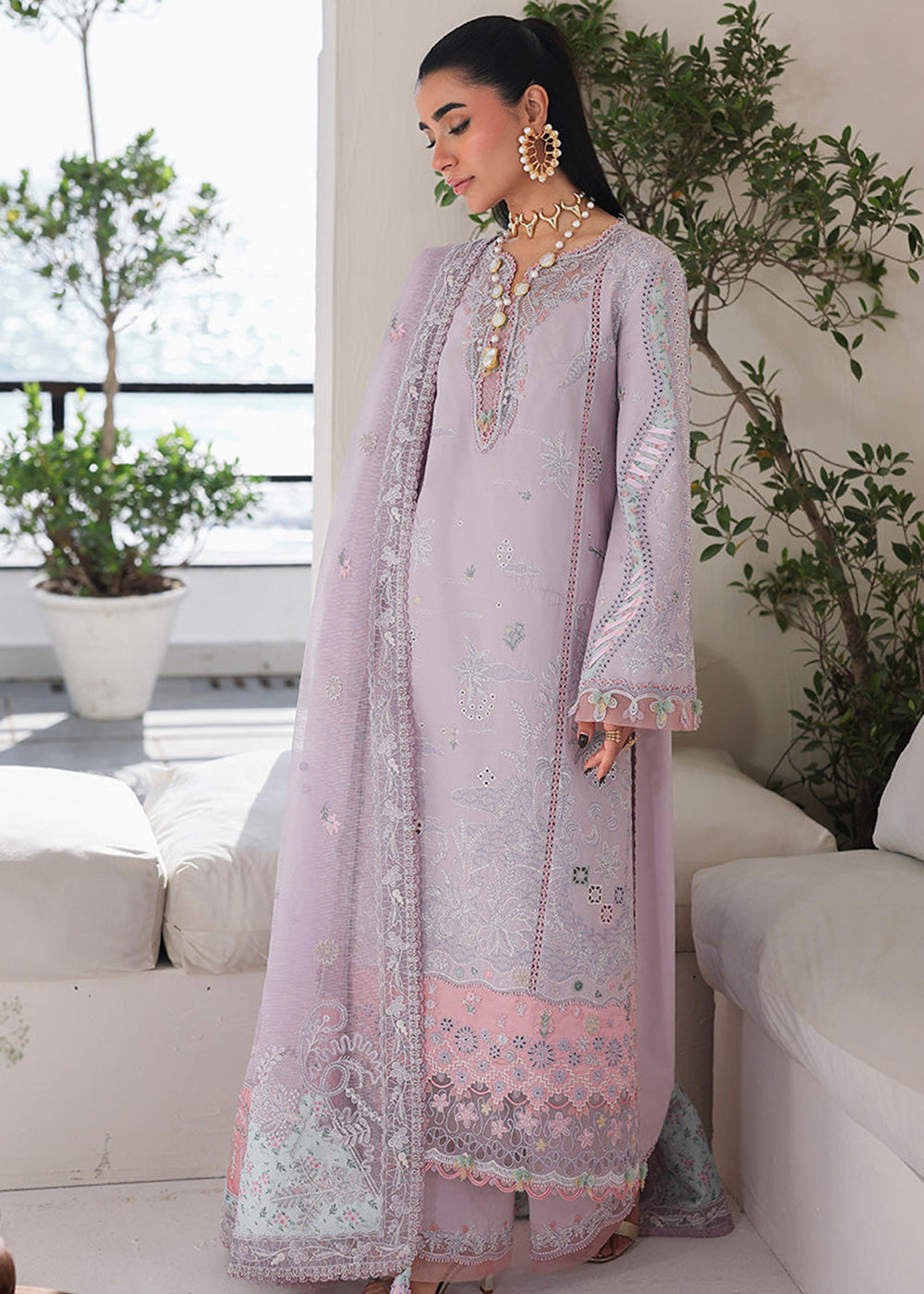 Buy Now Sahil Luxury Lawn '26 by Qalamkar | SA-11 REHMA Online in US, UK, Canada, France, Italy, Germany, Greece, Sweden, Africa, Qatar & Worldwide at Empress.