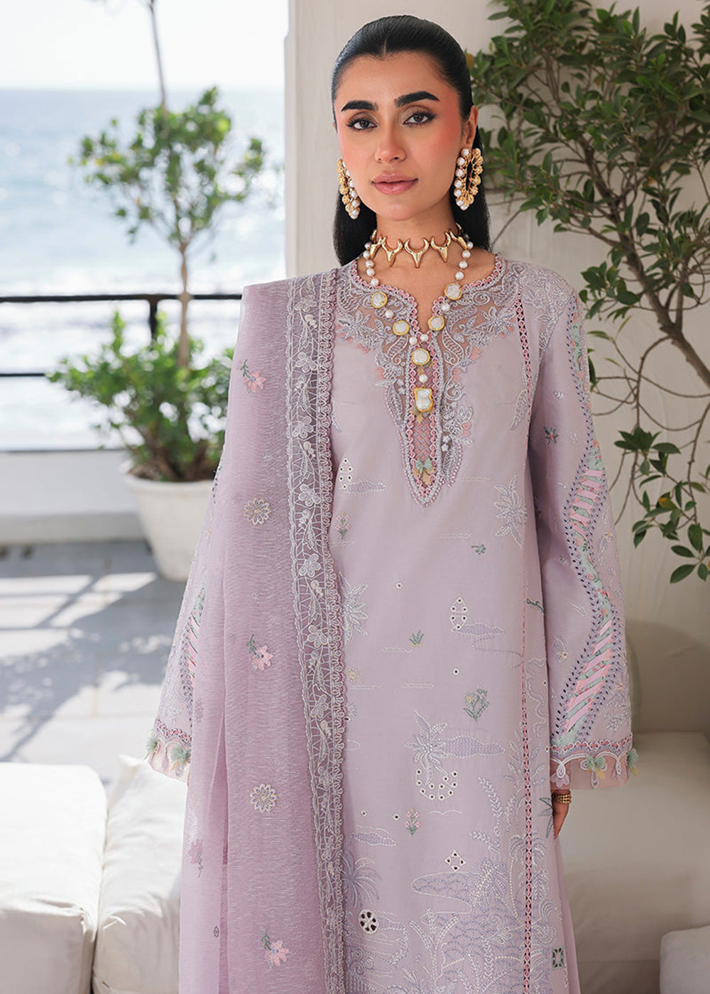 Buy Now Sahil Luxury Lawn '26 by Qalamkar | SA-11 REHMA Online in US, UK, Canada, France, Italy, Germany, Greece, Sweden, Africa, Qatar & Worldwide at Empress.