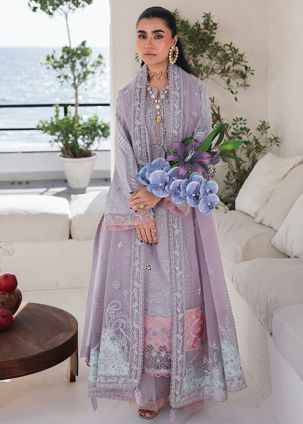 Buy Now Sahil Luxury Lawn '26 by Qalamkar | SA-11 REHMA Online in US, UK, Canada, France, Italy, Germany, Greece, Sweden, Africa, Qatar & Worldwide at Empress.