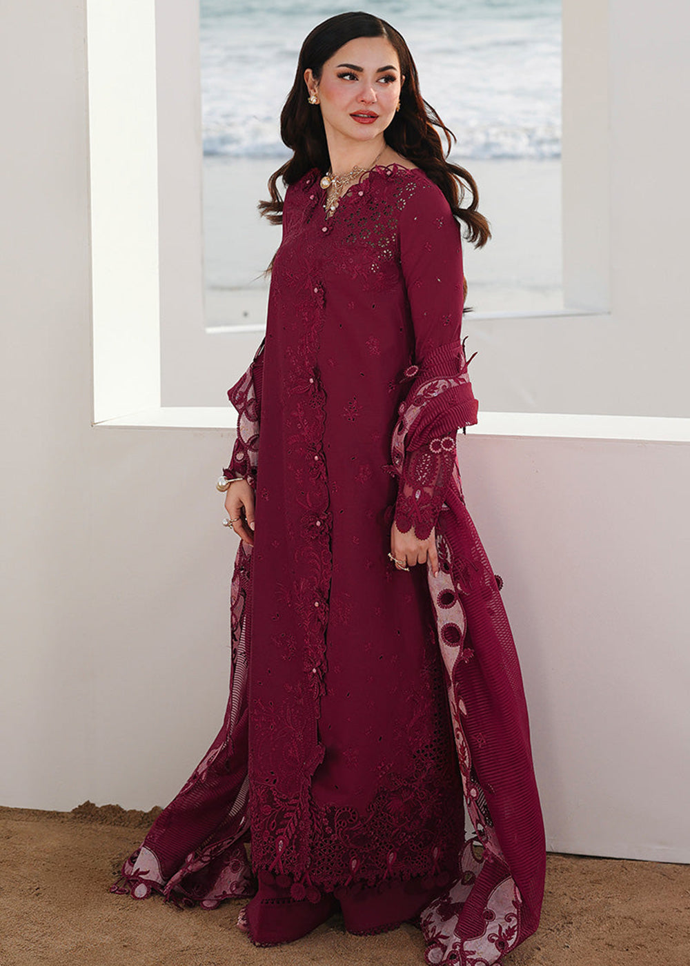 Buy Now Sahil Luxury Lawn '26 by Qalamkar | SA-14 NELAM Online in US, UK, Canada, France, Italy, Germany, Greece, Sweden, Africa, Qatar & Worldwide at Empress.