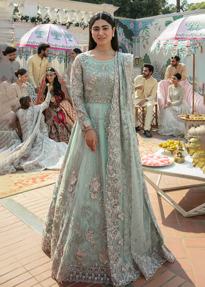 Buy Now Sea Green Pakistani Maxi Dress| Imrozia Serena Mehram Brides '23 | SB-09 - Arwah Online in USA, UK, Canada & Worldwide at Empress Clothing. 