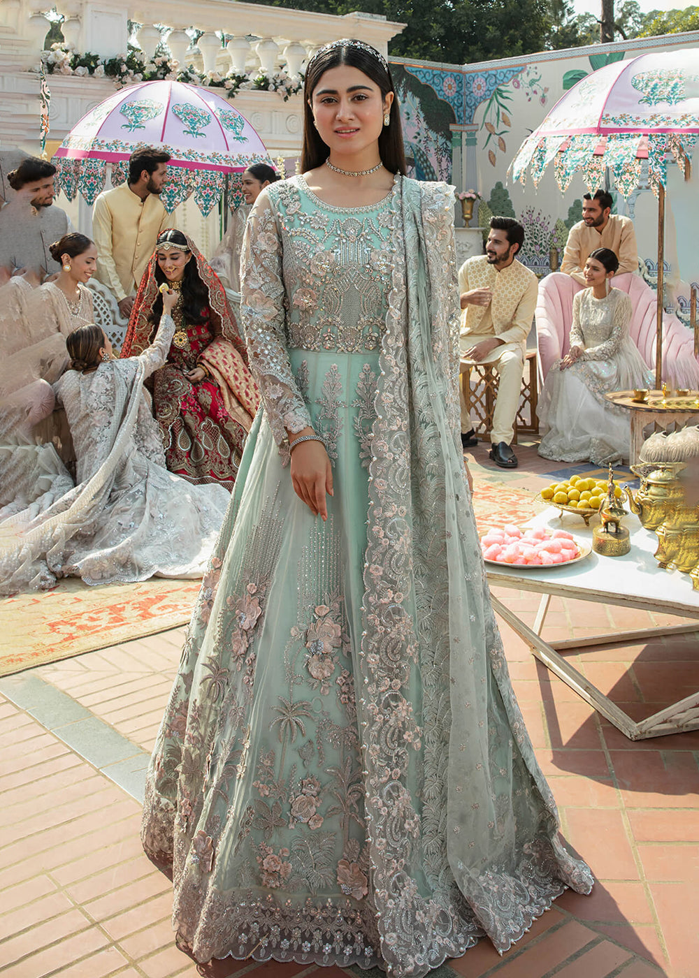 Sea Green Pakistani Maxi Dress | Imrozia Serene Mehram Brides '23 | SB-09 - Arwah Sea Green Pakistani Maxi Dress | Imrozia Serene Mehram Brides '23 | SB-09 - Arwah
