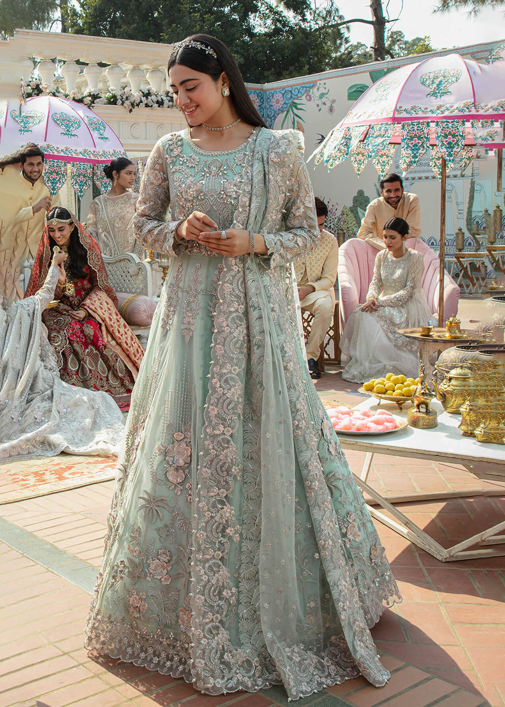 Sea Green Pakistani Maxi Dress | Imrozia Serene Mehram Brides '23 | SB-09 - Arwah Sea Green Pakistani Maxi Dress | Imrozia Serene Mehram Brides '23 | SB-09 - Arwah