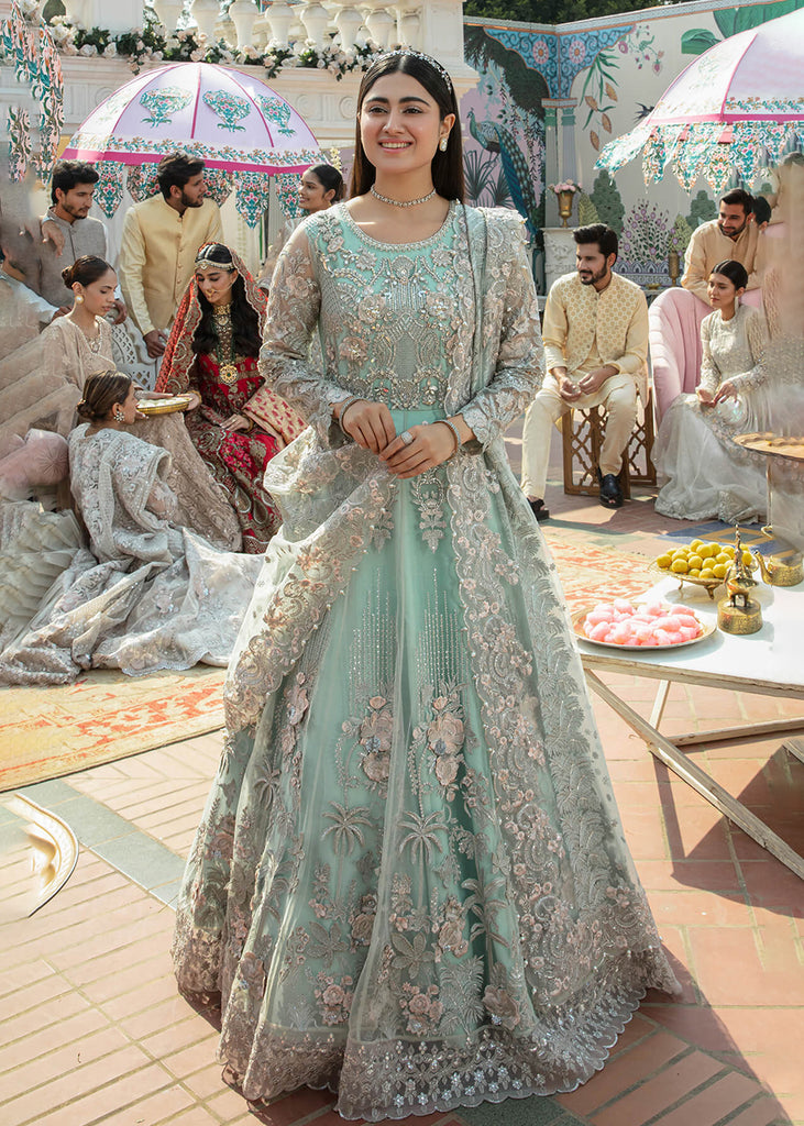 Sea Green Pakistani Maxi Dress | Imrozia Serene Mehram Brides '23 | SB-09 - Arwah Sea Green Pakistani Maxi Dress | Imrozia Serene Mehram Brides '23 | SB-09 - Arwah