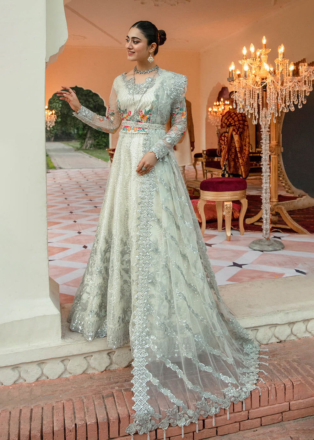 Green Pakistani Maxi Dress | Imrozia Serene Mehram Brides '23 | SB-13 - MEHRAM Green Pakistani Maxi Dress | Imrozia Serene Mehram Brides '23 | SB-13 - MEHRAM