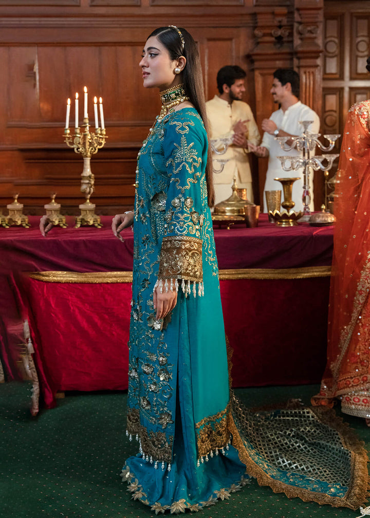 Buy Now Firozi Blue Pakistani Sharara Suit | Imrozia Serena Mehram Brides '23 | SB-14 - NAJAT Online in USA, UK, Canada & Worldwide at Empress Clothing. 