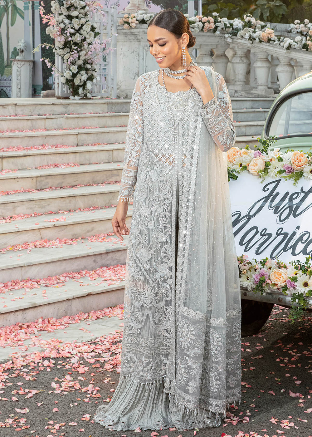 Buy Now Silver Pakistani Sharara Suit | Imrozia Serena Mehram Brides '23 | SB-15 - FANAA Online in USA, UK, Canada & Worldwide at Empress Clothing.