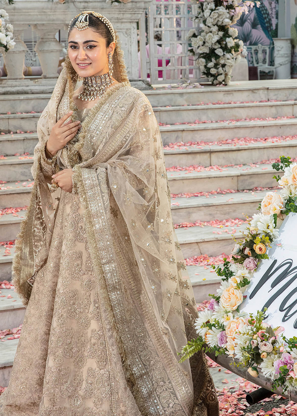 Gold Pakistani Maxi Dress | Imrozia Serene Mehram Brides '23 | SB-16 - TARAB Gold Pakistani Maxi Dress | Imrozia Serene Mehram Brides '23 | SB-16 - TARAB