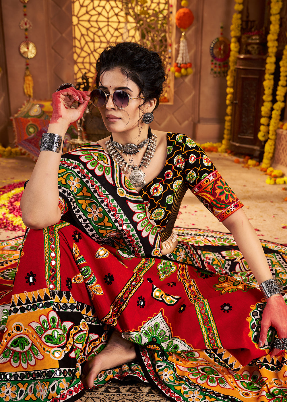 Buy Now Organic Cotton Navratri Wear Chaniya Choli Online in US, UK, Canada, France, Germany, Italy, Singapore, UAE, Denmark & Worldwide at Empress Clothing.