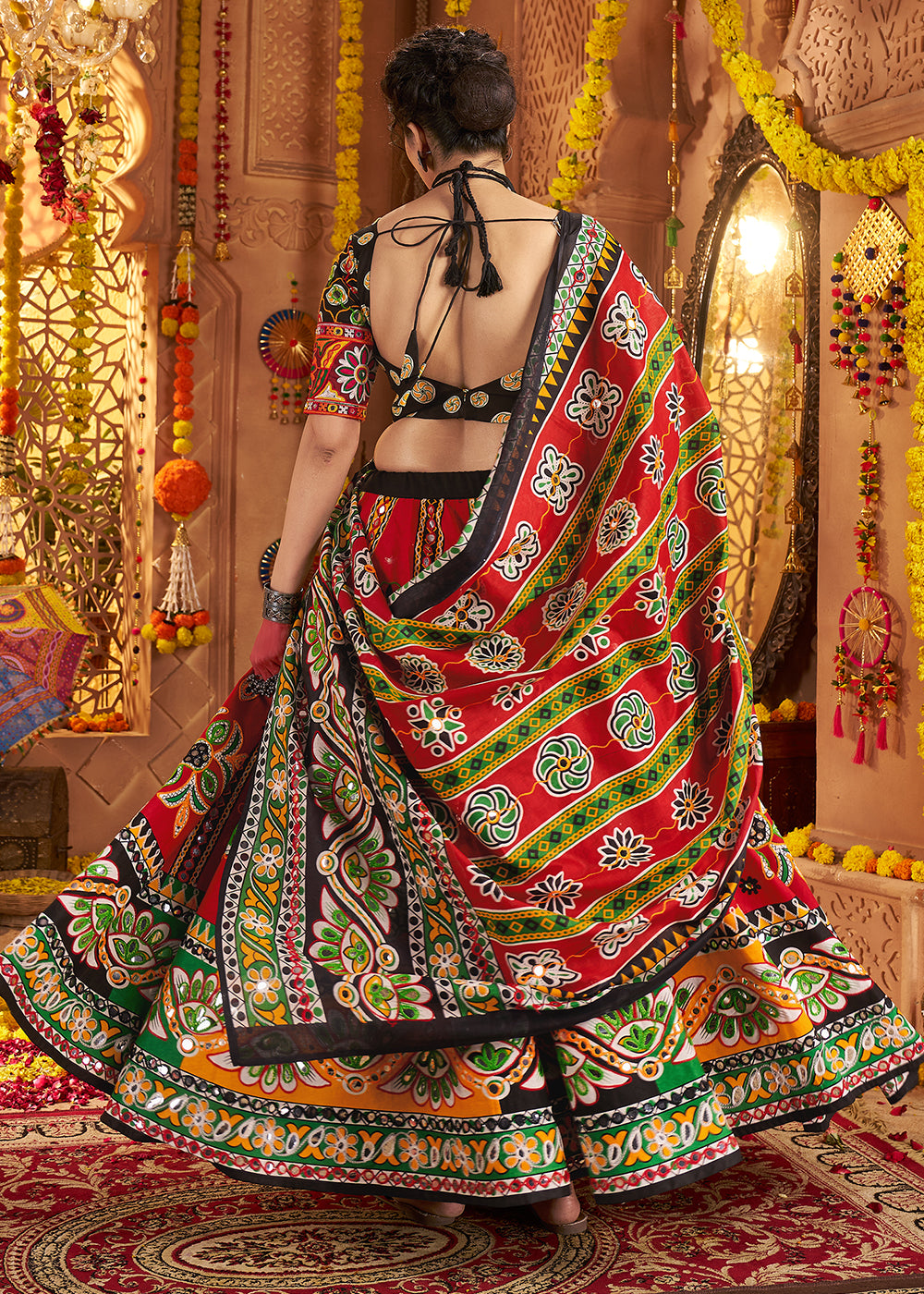 Buy Now Organic Cotton Navratri Wear Chaniya Choli Online in US, UK, Canada, France, Germany, Italy, Singapore, UAE, Denmark & Worldwide at Empress Clothing.