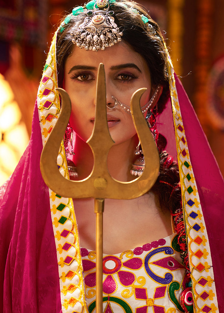 Buy Now Multi Green & Purple Navratri Special Chaniya Choli Online in US, UK, Canada, France, Germany, Italy, Singapore, UAE & Worldwide at Empress Clothing.