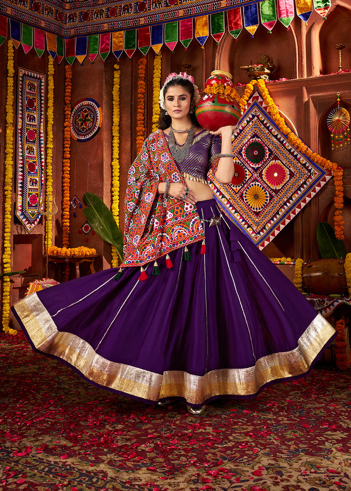 Buy Now Purple Navratri Special Chaniya Choli Online in US, UK, Canada, France, Germany, Italy, Singapore, UAE, Malaysia & Worldwide at Empress Clothing.