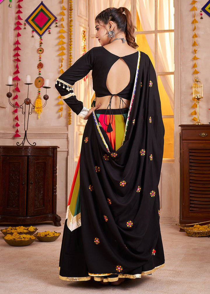 Buy Multicolor Black Chaniya Choli in Multicolor Black for Navratri Online in US, UK, Canada, France, Germany, Italy, Singapore, Austria & Worldwide at Empress.