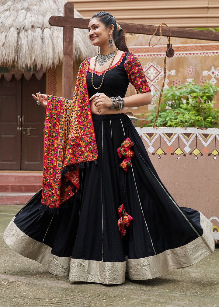 Buy Now Viscose Rayon Chaniya Choli for Navratri in Black Online in USA, UK, Canada & Worldwide at Empress Clothing.