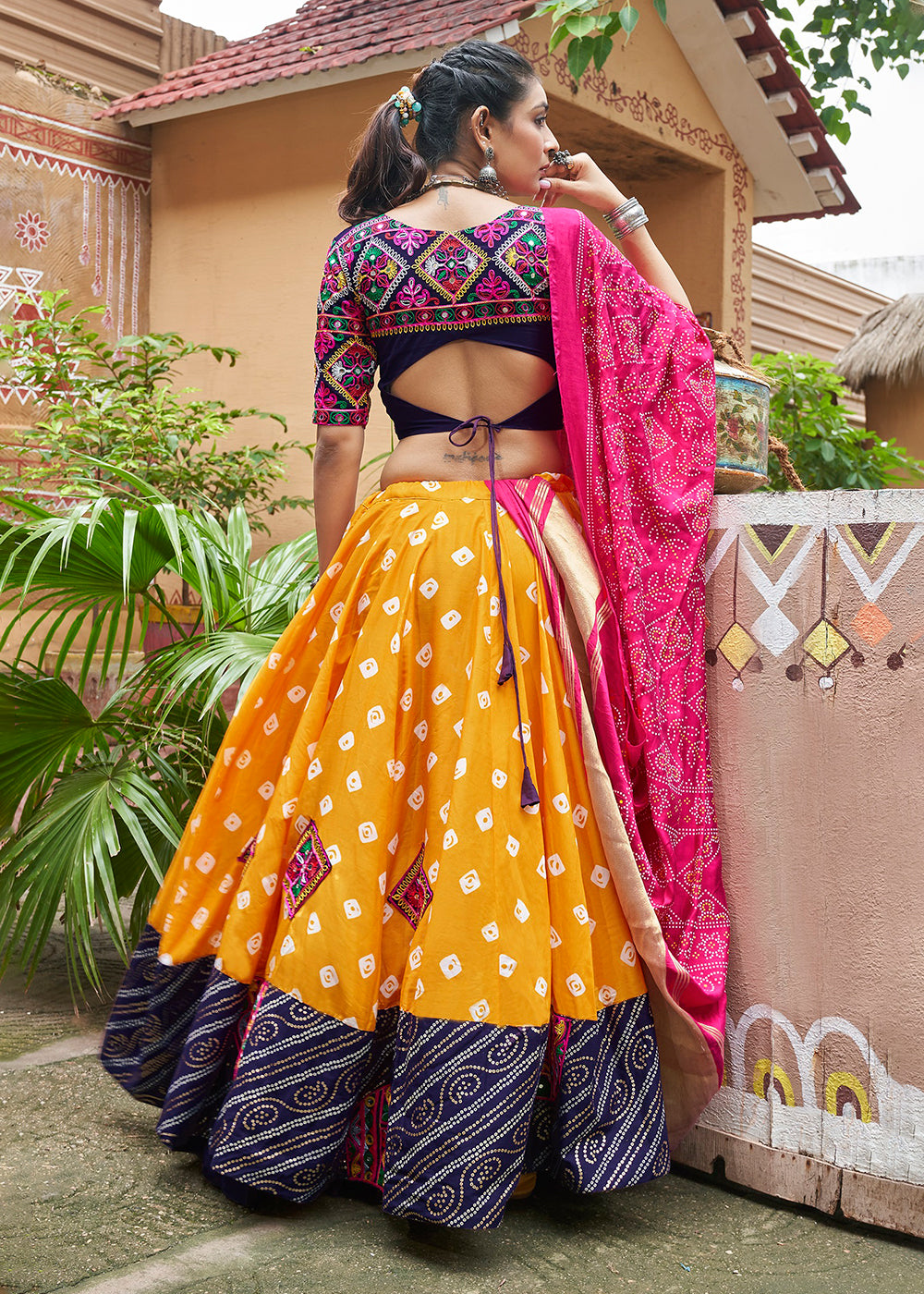 Buy Now Maslin Cotton Chaniya Choli for Navratri in Yellow Online in USA, UK, Canada & Worldwide at Empress Clothing.