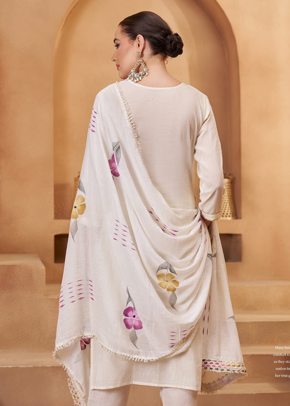 Buy Now Lovely Off White Cotton Embroidered Pant Style Suit Online in US, UK, Canada, Germany, Italy, France, Netherlands, Norway, UAE & Worldwide at Empress.