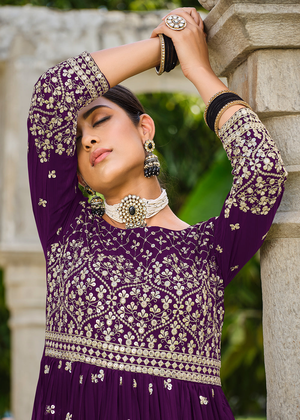 Buy Wedding Festive Palazzo Suit - Premium Purple Sequin & Crushed Suit Empress Clothing Buy Wedding Festive Palazzo Suit - Premium Purple Sequin & Crushed Suit Empress Clothing