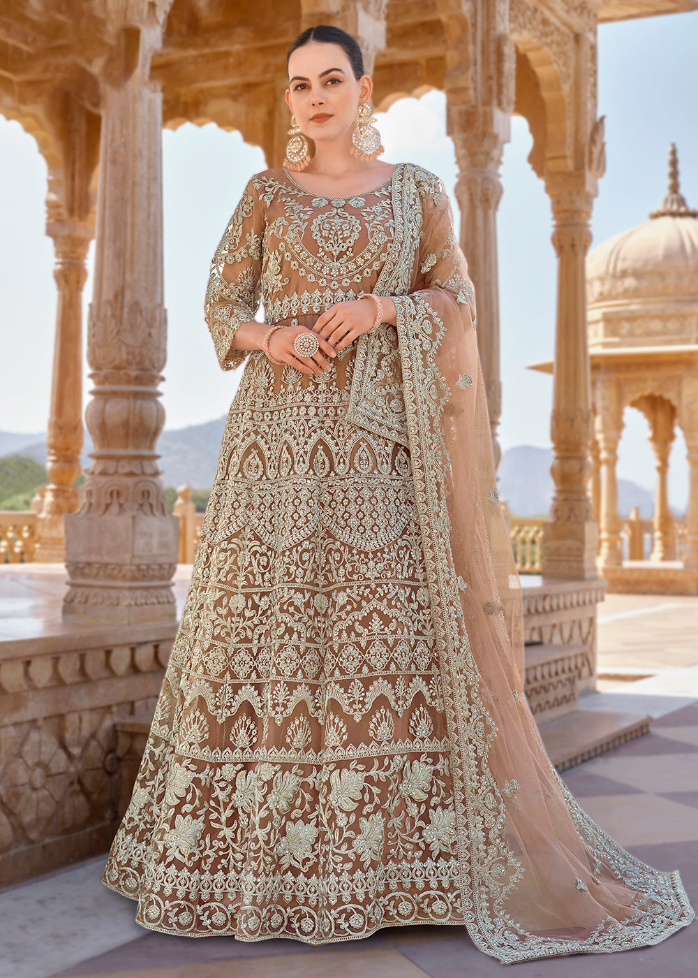 Morpeach Colour Bhagalpuri Silk Wedding Lehenga Choli Buy this outfit and  Make your occassion very spec… | Lehenga style saree, Indian dresses,  Indian lehenga choli