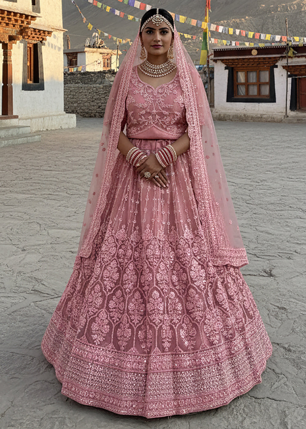 Buy Now Pink Lehenga Choli Specially Designed for Wedding Season Online in US, UK, Canada, France, Germany, Sweden, Greece, Denmark, UAE & Worldwide at Empress.